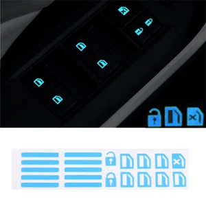 Universal Blue Luminous Car Interior Window Door Switch Sticker DIY Accessories - Picture 1 of 17
