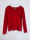 Fenn Wright Manson 100% Italian Merino Wool Size Large Red Women's Sweater Vneck