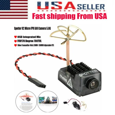 Spotter V2 5.8Ghz 40CH 200mW 700TVL FPV Micro AIO Camera for Mini FPV RC Drone - Image 1 of 4