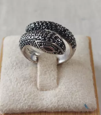 Bague décor serpent avec pavé, Thomas Sabo, en argent massif - Photo 1/4