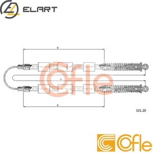 CABLE PARKING BRAKE 321.20 FOR FIAT SEICENTO/600/Hatchback/Van CINQUECENTO 0.9L - Picture 1 of 7