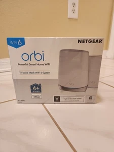Netgear Orbi AX3000 Rbk652 Tri-Band Mesh Wi-Fi 6 System 4+ Rooms Up to 3,500 Sq - Picture 1 of 3