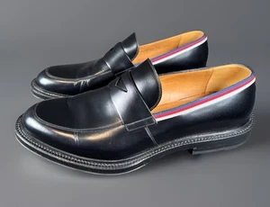 ✨GUCCI Beyond Herren Größe 10 (US 10,5) Schwarz Bandbesatz Leder Penny Loafer✨ - Bild 1 von 24