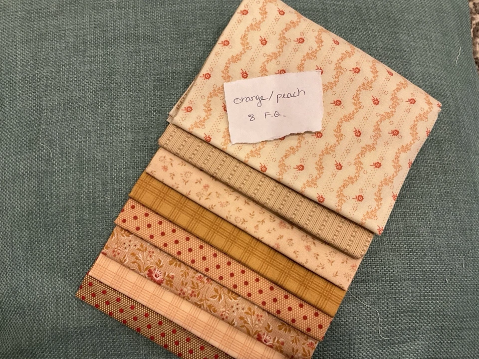 Lecien Mrs. March’s - 古董 - 8 种四分之一脂肪橙色/桃子 — 第 1/1 张图片