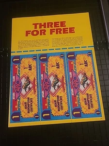 Atari Club Arc Atari Redemption Certificate 8x11 Print Ad 1980s - Picture 1 of 2