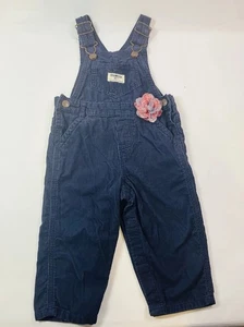 Osh Kosh BGosh Mädchen Latzhose 12 blau Cord Blumen - Bild 1 von 12