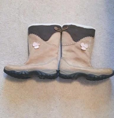 Weird Fish Ladies Suede Brown  And Beige  Boots Size 4 - Image 1 of 4