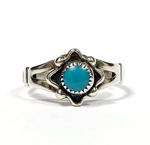 Sterling Silver Blue Torquoise Sothwestern Style Ring Size 7 - Picture 1 of 4