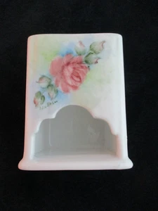 Vintage Ceramic Match Box Holder ~ Cabbage Rose ~ Signed Ida Shaw (1) - Picture 1 of 5