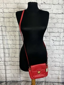 BORSA A TRACOLLA COACH POPPY PELLE ROSSO BORSETTA FERRAMENTA ORO - Foto 1 di 14