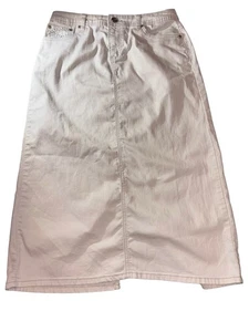 Christopher & Banks SZ 8 Long Stretch Skirt Front Button Embellished Pocket Slit - Picture 1 of 11