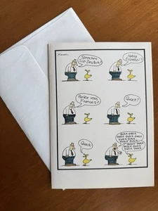 The Far Side Greeting Card- Gary Larson Duck Quack - Understand Me FUNNY Humor - Picture 1 of 5