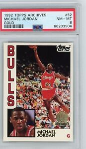 1992 Topps Archives GOLD #52 Michael Jordan PSA 8 NEAR-MINT MINT Chicago Bulls