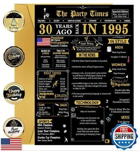 Joycard 30th Birthday Cards, 30th Black Gold Birthday Decorations, Best 30 ye - Picture 1 of 5