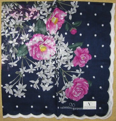 VALENTINO GARAVANI *bouquet Collectible Handkerchief 45cm /INOTUME - Image 1 of 4