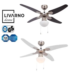 LIVARNO Ventilador de Techo con Luz LED Lámpara de Techo Ventilador Negro/Blanco NUEVO - Imagen 1 de 12