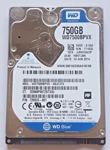750 GB SATA Western Digital WD7500BPVX-60JC3T0 5400rpm 8MB HDD 2,5 " Hard Drive - Picture 1 of 1