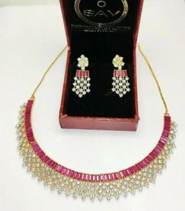Ruby Manak Diamond Set in Gold Silver Polish - Picture 1 of 2