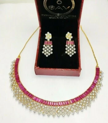 Ruby Manak Diamond Set in Gold Silver Polish - Image 1 of 2