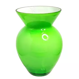 Harzkristall Vase gefasst mundgeblasen Glas grün 70er Jahre Germany 8" - Bild 1 von 7