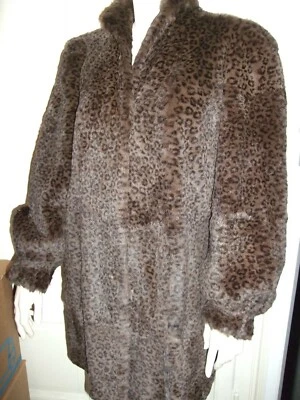 CAPPOTTO LAPIN RABBIT MACULATO MARRONE NERO VINTAGE PELLICCIA FUR PELZ 52  - Immagine 1 di 4