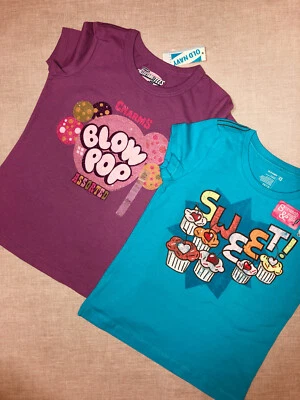 New 2 SET HELLO KITTY  kid's girl's T-shirt Tee Old Navy 5 T Xs Blue Purple - Image 1 of 4
