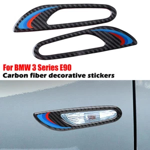 2PC Real Carbon Fiber Side Fender Panel Cover Trim For BMW E90 E92 E93 2005-2012 - Bild 1 von 7