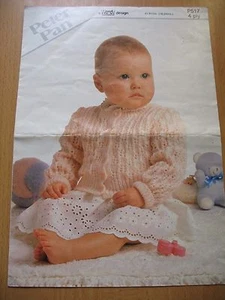 Peter Pan a Wendy Design Babies Cardigan sizes 16-24 inches leaflet P517 - Picture 1 of 4