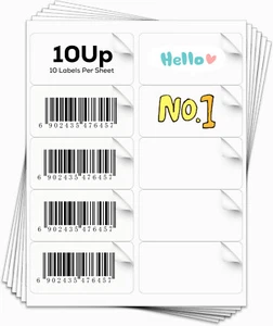 4x2 pegatinas de envío de direcciones en blanco 10 up para impresora láser de inyección de tinta - Imagen 1 de 18