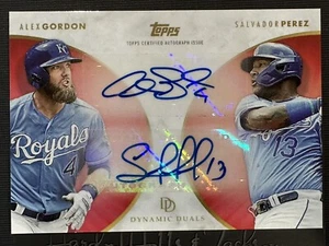 2022 Topps #21-A Alex Gordon / Salvador Perez Dynamic Duals 3/10 RED - Picture 1 of 2