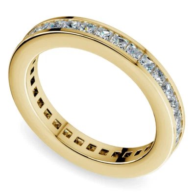 Eternity Diamond Band 2.25 Carat Princess H/VS2 Anniversary Ring 18K Yellow Gold - Image 1 of 4