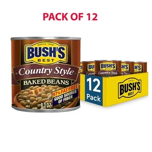 Bush's Best Baked Beans Country Style with Bacon and Brown Sugar, 8.3 OZ 12 Pack - Picture 1 of 9