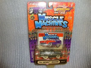 CHARCOAL GRAY MUSCLE MACHINES 1956 PONTIAC SAFARI WAGON - Picture 1 of 2