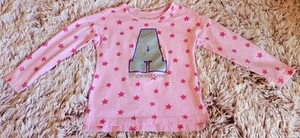 The Children's Place Girl's L/S Top Pink With Stars And Glitter "A" Size XS/4 - Picture 1 of 7