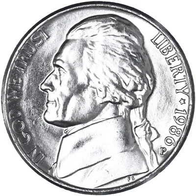 1986 P Jefferson Nickel Choice BU US Coin - Image 1 of 4