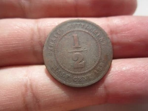 FECHA CLAVE 1883 ASENTAMIENTOS ESTRECHOS 1/2 CENTAVO - Imagen 1 de 2