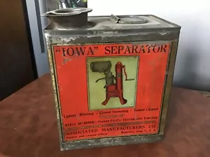 Iowa cream separator oil tin can - Picture 1 of 6