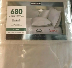 Kirkland Signature 680 Thread Count 6-piece Sheet Set, King Oatmeal - Picture 1 of 1
