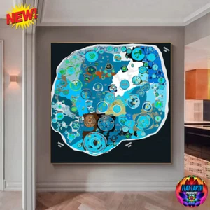 Terra Infinita: XXL Flat Earth Map Canvas Poster Worlds Beyond The Ice Wall Art - Picture 1 of 13