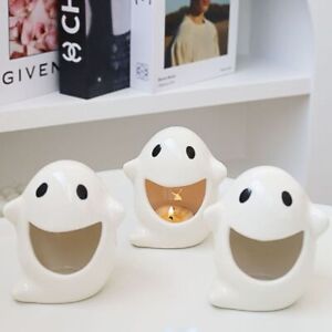 Ceramic Ghost Candle Holder Ghost Shape Tealight Candlestick Stand  Home