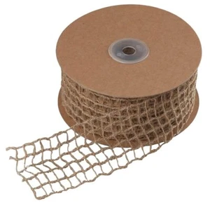 1 Roll 10 Yards Mesh Burlap Wired Ribbon Burlap Net2 Inch Open Weave Burlap N... - Picture 1 of 7