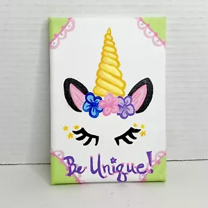Wall Art Canvas Unicorn “be Unique” 5x7 - Picture 1 of 3