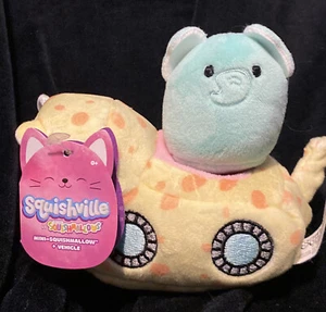 Squishmallows Squishville Diego Elephant Squishville Vehicle Lexi Cheetah Plush - Picture 1 of 8