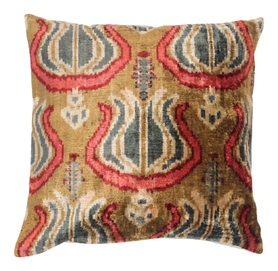 Calicomfy ручной работы роскошь 100% шелк бархат декоративный IKAT дизайн подушка + вставить - Изображение 1 из 4