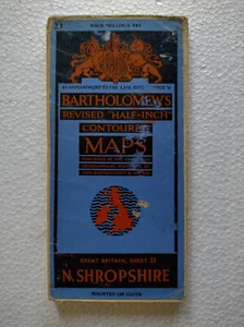 Vintage Bartholomäus überarbeitete halbe Zoll konturierte TUCH Karte blaue Abdeckung - Bild 1 von 1