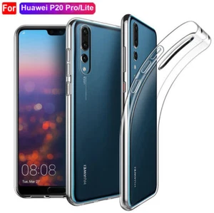 For Huawei P40 P20 P30 Pro Silicone Clear Wallet Card Slot Holder Case Cover - Picture 1 of 7