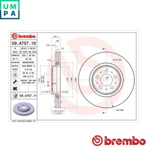 2x BRAKE DISC 09.A757.11 FOR VOLVO V70/II S60 S80 XC70/Cross/Country 2.4L 5cyl - Picture 1 of 7
