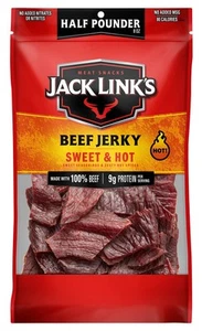 Beef Jerky, Sweet & Hot, ½ Pounder Bag - Flavorful Meat Snack, 9g of Protein ... - Picture 1 of 8