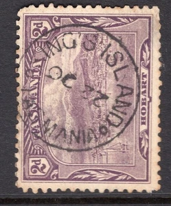 Tasmania ISLA DEL REY pmk en 2d pictórico clasificado C (2) por Hardinge (inv. día) - Imagen 1 de 1