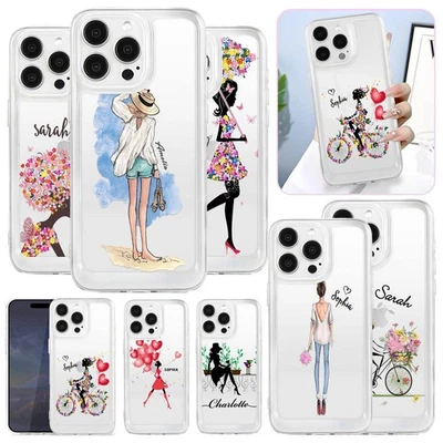 Funda de teléfono para iPhone 17 13 14 Pro Max 15 16 niñas cubierta personalizada a prueba de golpes Foto 1 de 4